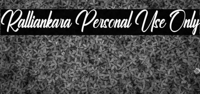 Ralliankara Personal Use Only フォント examples