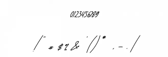 Ralline Slant Font OTHER CHARS