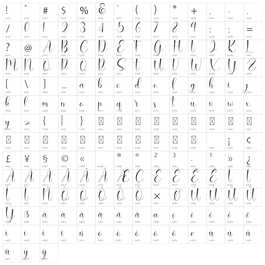 Rallisha Demo Character Map