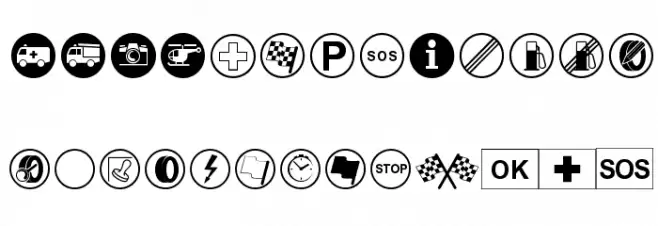 Rally Symbols Caratteri MINUSCOLO
