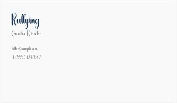 Rallying Business Card