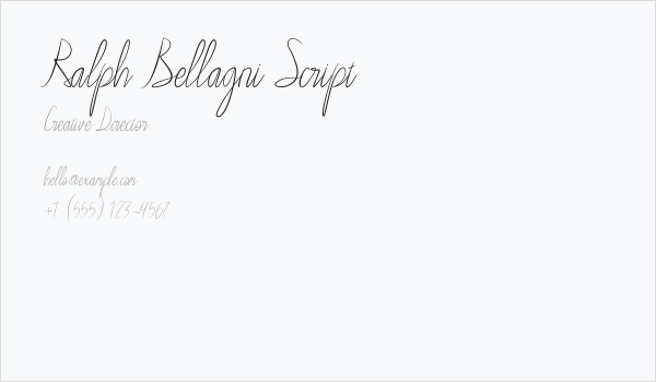 Ralph Bellagni Script Business Card