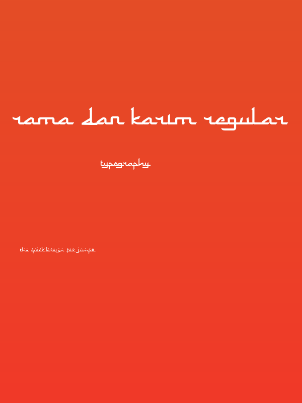 Rama dan Karim Regular Poster