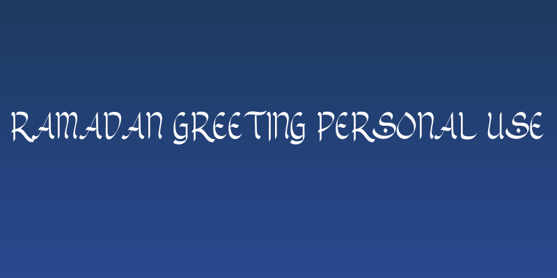 Ramadan Greeting Personal Use Social Header