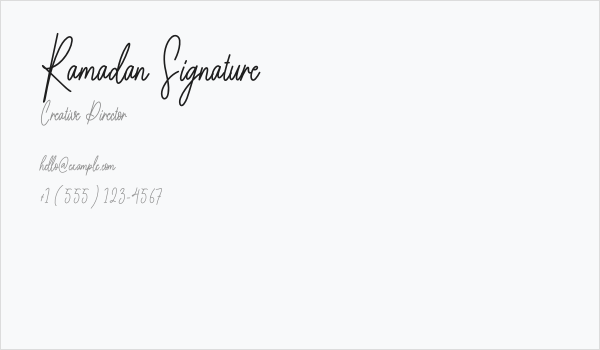 Ramadan Signature Business Card