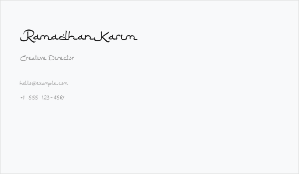 RamadhanKarim Business Card