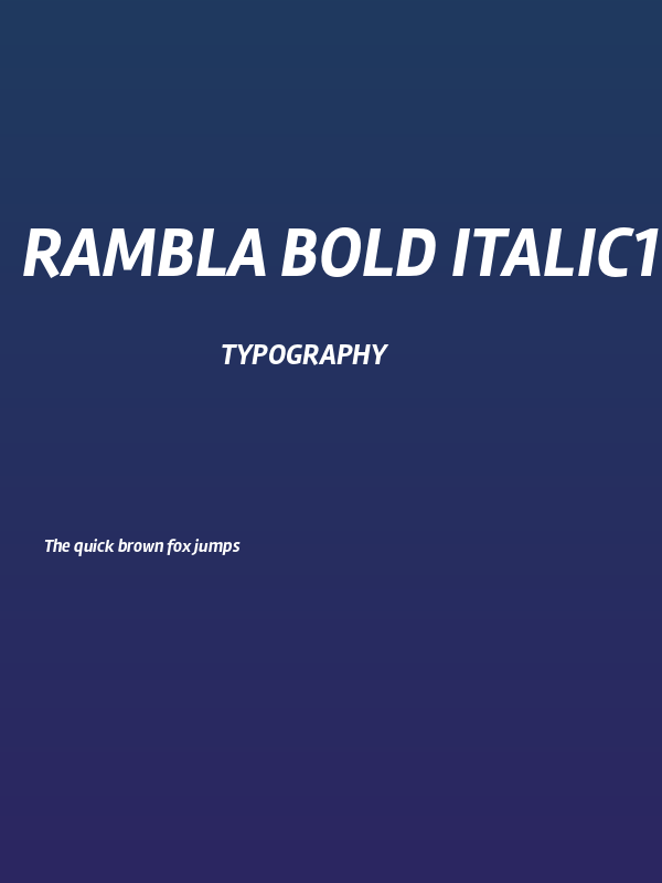 Rambla Bold Italic1 Poster