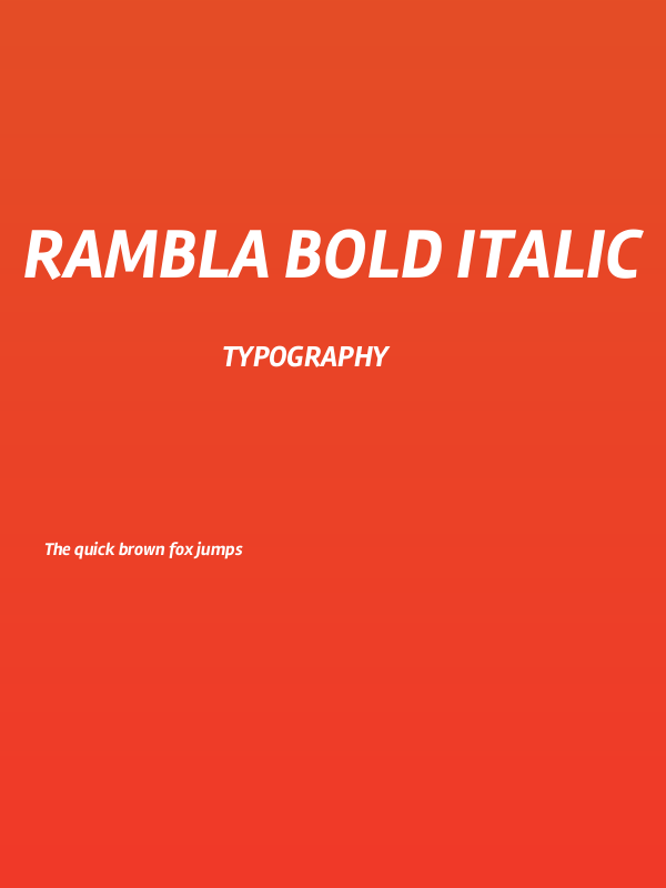 Rambla Bold Italic Poster