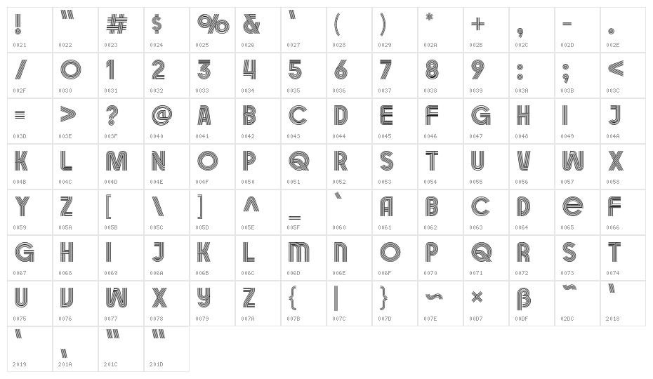 Rambors-Regular Character Map