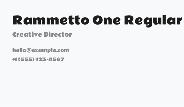 Rammetto One Regular Business Card