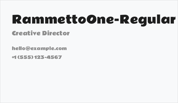 RammettoOne-Regular Business Card