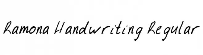 Ramona Handwriting Regular  Free Fonts Download