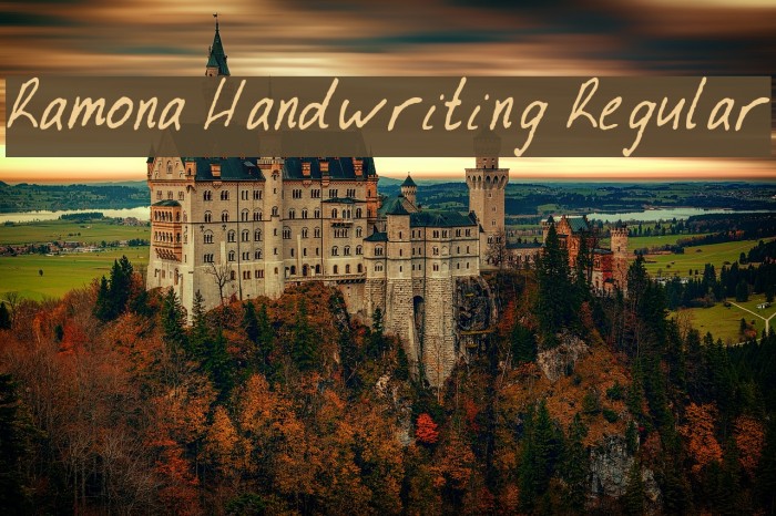 Ramona Handwriting Regular Font examples