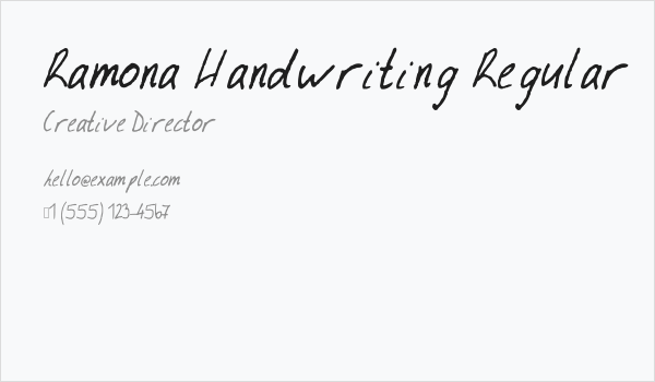 Ramona Handwriting Regular Business Card