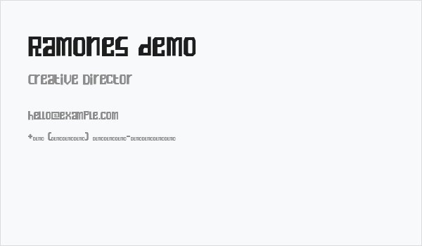 Ramones demo Business Card
