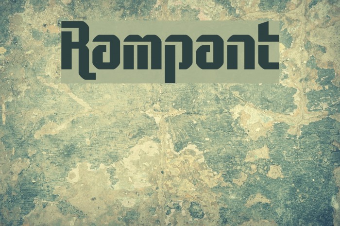 Rampant Schriftart examples