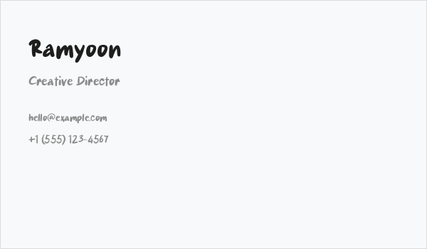 Ramyoon Business Card