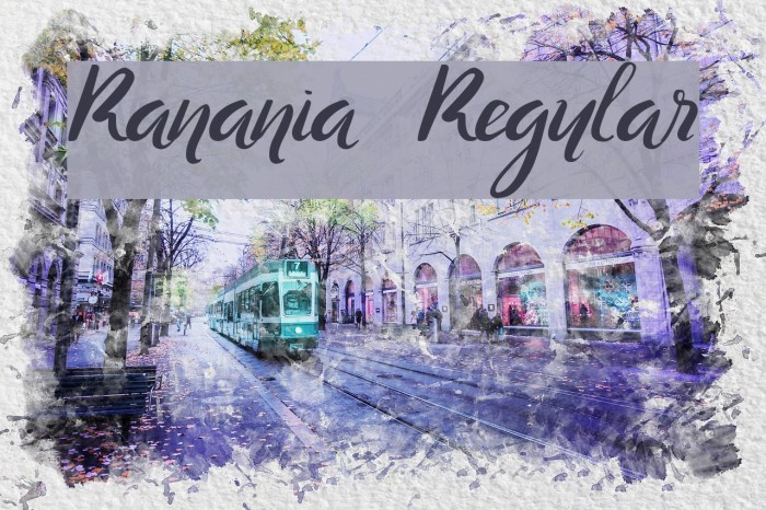 Ranania Regular Caratteri examples