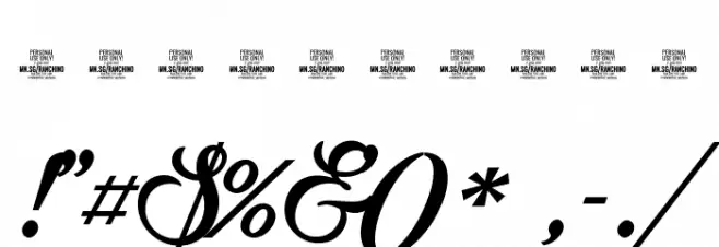Ranchino Script Bold PERSONAL Regular Font OTHER CHARS