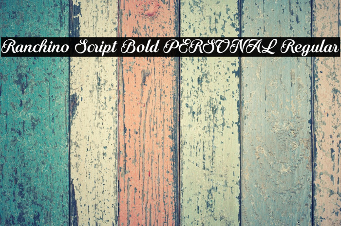 Ranchino Script Bold PERSONAL Regular Example 1