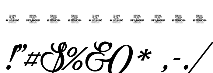 Ranchino Script PERSONAL USE Regular Font OTHER CHARS