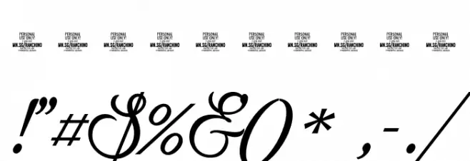 Ranchino Script Thin PERSONAL Regular Font OTHER CHARS