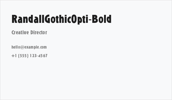 RandallGothicOpti-Bold Business Card