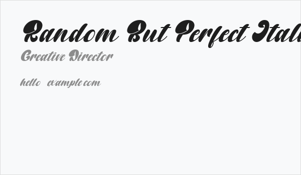 Random But Perfect Italic Business Card