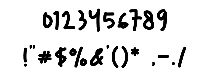 Random Handwritten Font OTHER CHARS