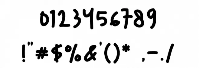 Random Handwritten Font OTHER CHARS