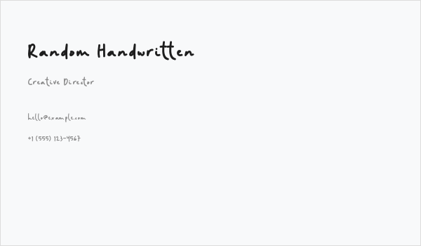 Random Handwritten Business Card