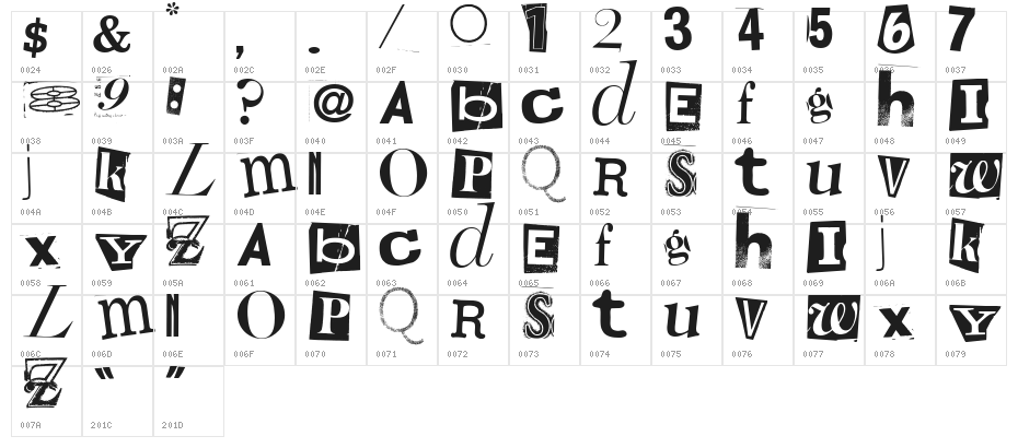 Random House Character Map