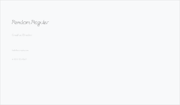 Random Regular Business Card