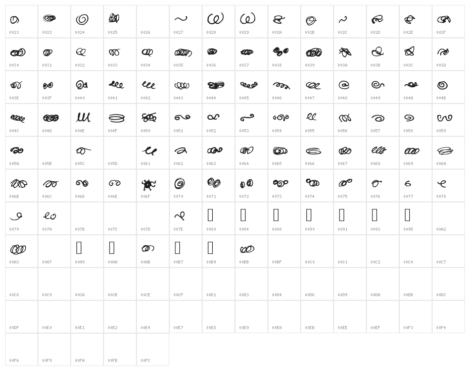Random Swirls Character Map