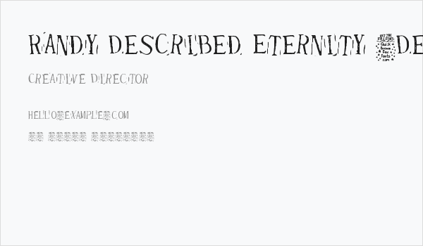 Randy Described Eternity [Demo] Business Card