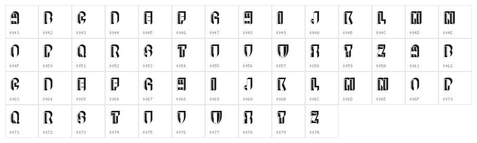 Range Extravagant Regular Character Map