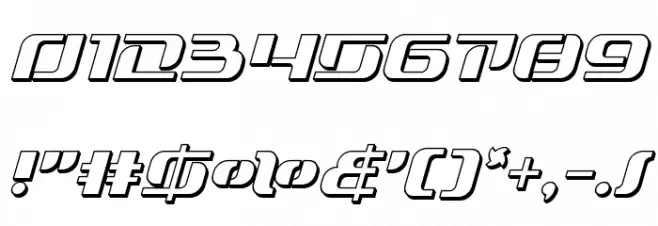 Range Paladin 3D Italic Font OTHER CHARS