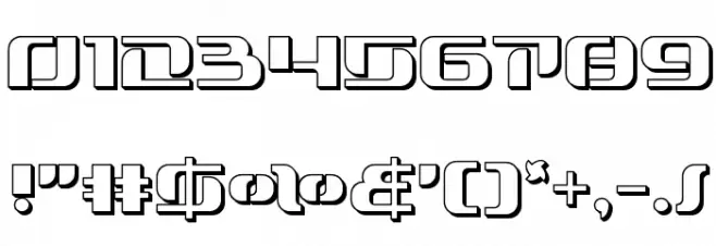 Range Paladin 3D Font OTHER CHARS