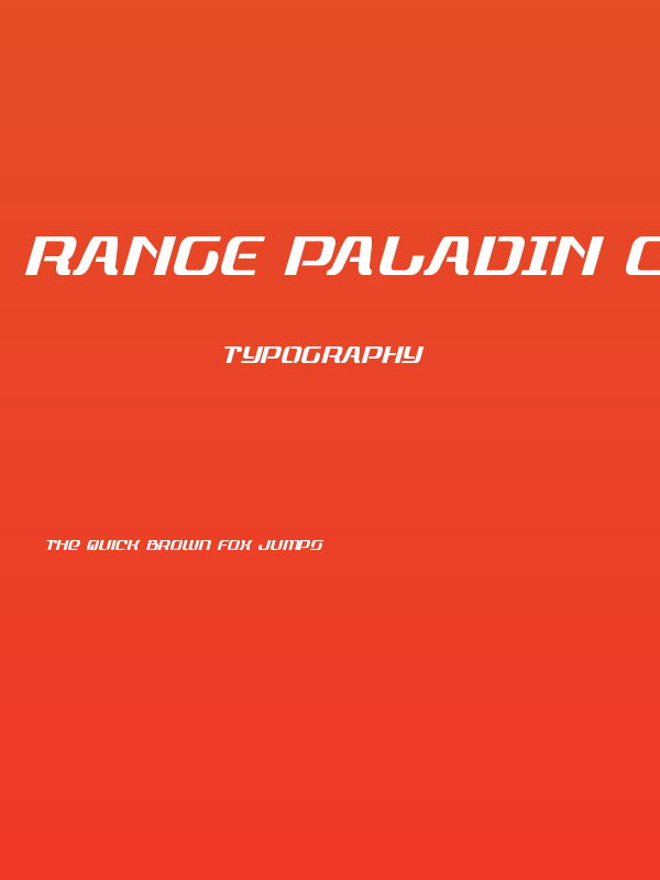 Range Paladin Condensed Italic Poster