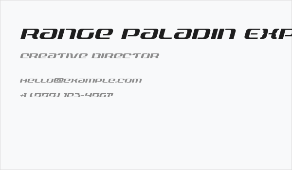 Range Paladin Expanded Italic Business Card