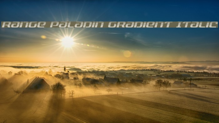 Range Paladin Gradient Italic Font examples
