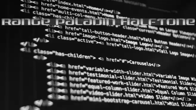 Range Paladin Halftone Font examples