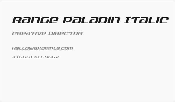 Range Paladin Italic Business Card