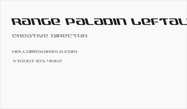 Range Paladin Leftalic Business Card