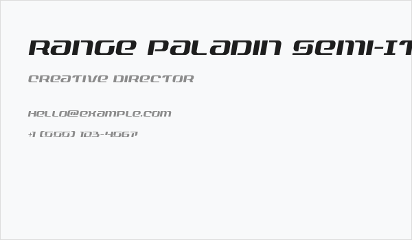 Range Paladin Semi-Italic Business Card
