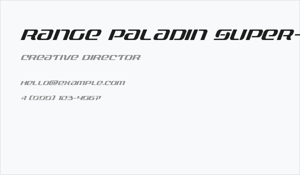 Range Paladin Super-Italic Business Card