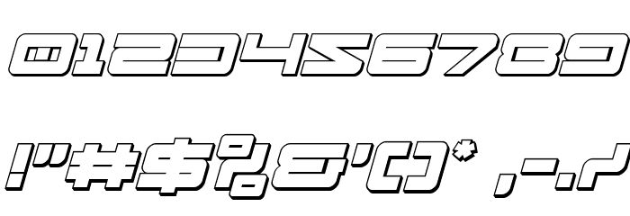Ranger Force 3D Italic Font OTHER CHARS