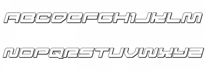 Ranger Force 3D Italic Schriftart Groß