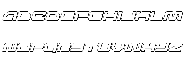 Ranger Force 3D Italic Font LOWERCASE