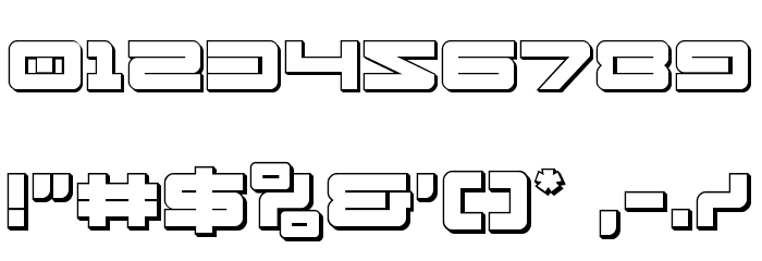 Ranger Force 3D Font OTHER CHARS